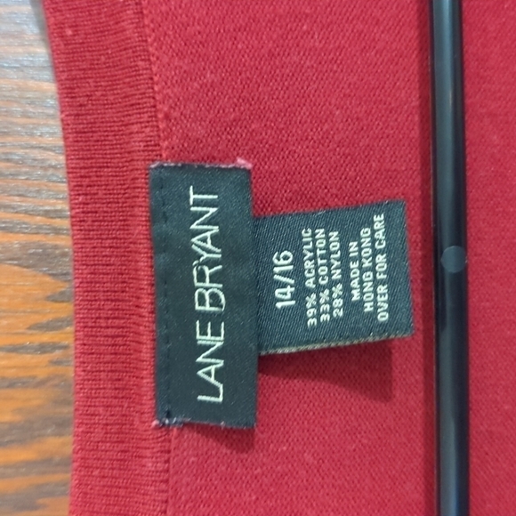 Lane Bryant Red Long Sleeve Button Front Cardigan Size 14/16 - Picture 2 of 4
